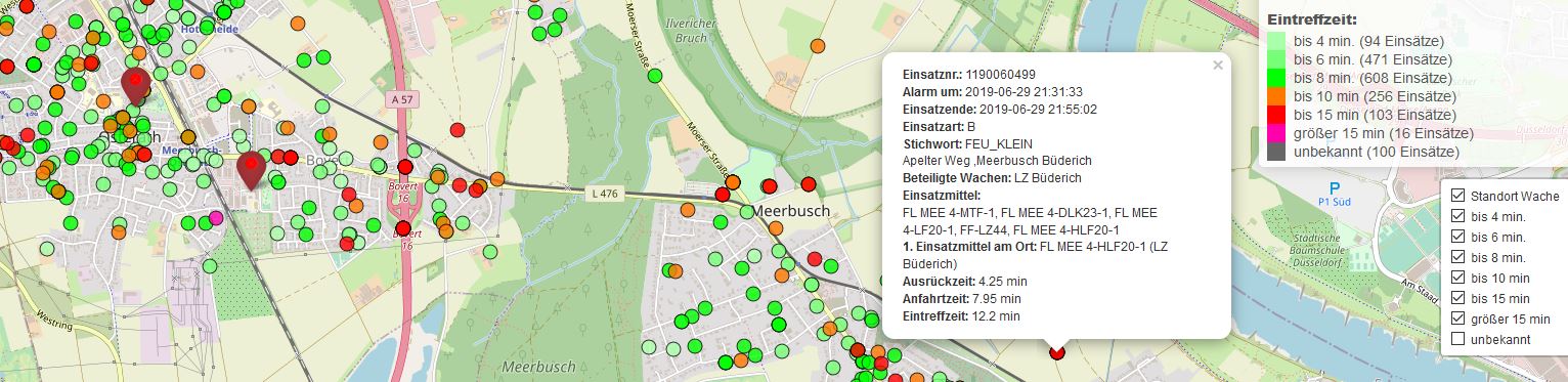 Eintreffzeiten Karten