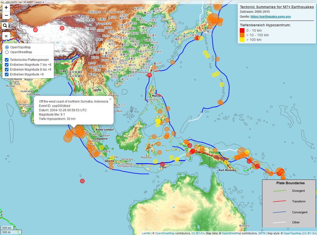 M7+ Earthquakes 2000-2015