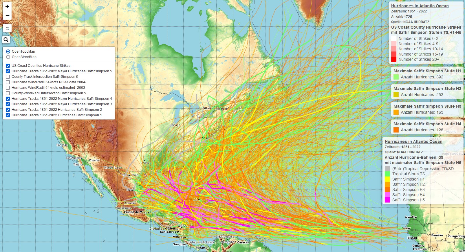 Geodatenanalysen zu Hurricanes
