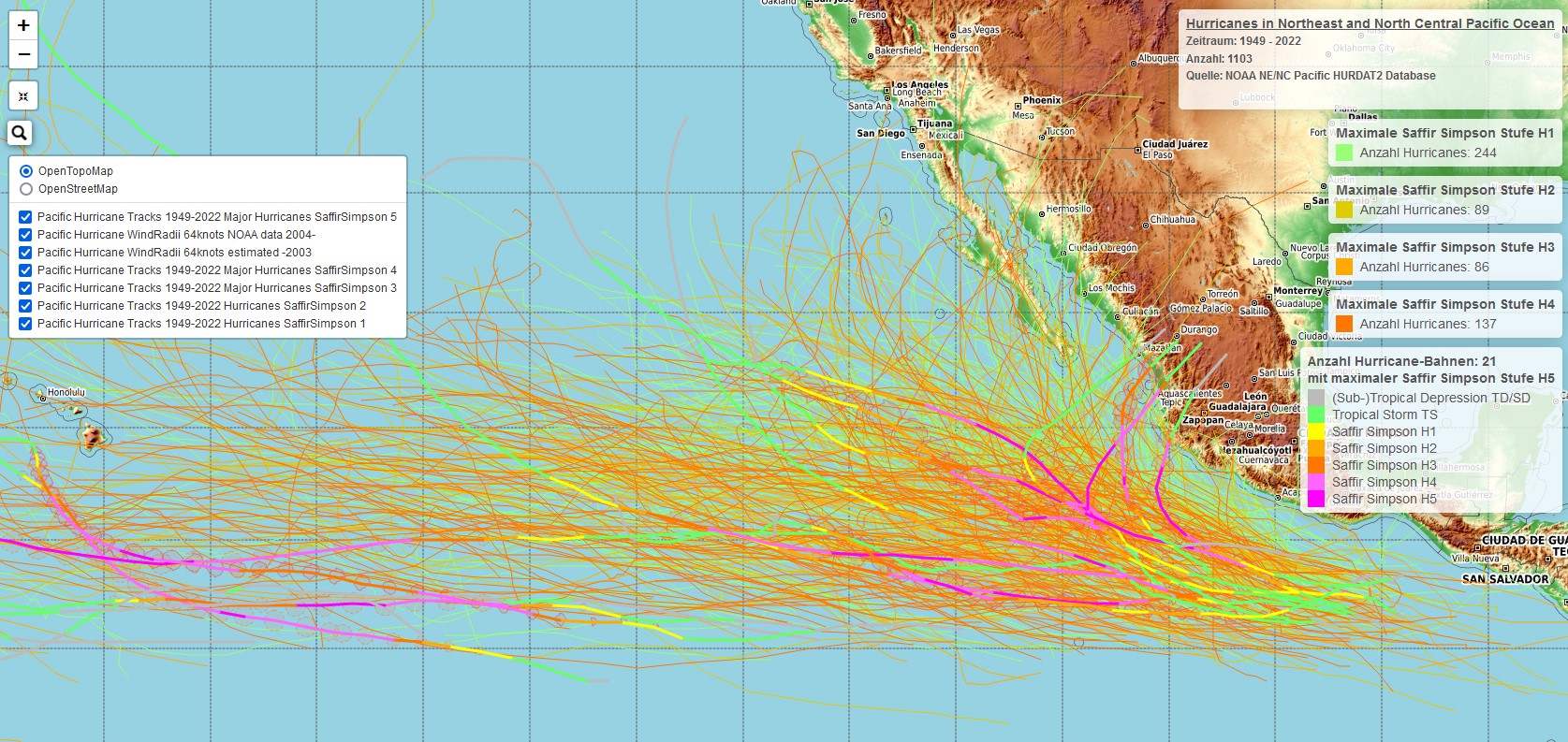 Hurricanes North East Pacific